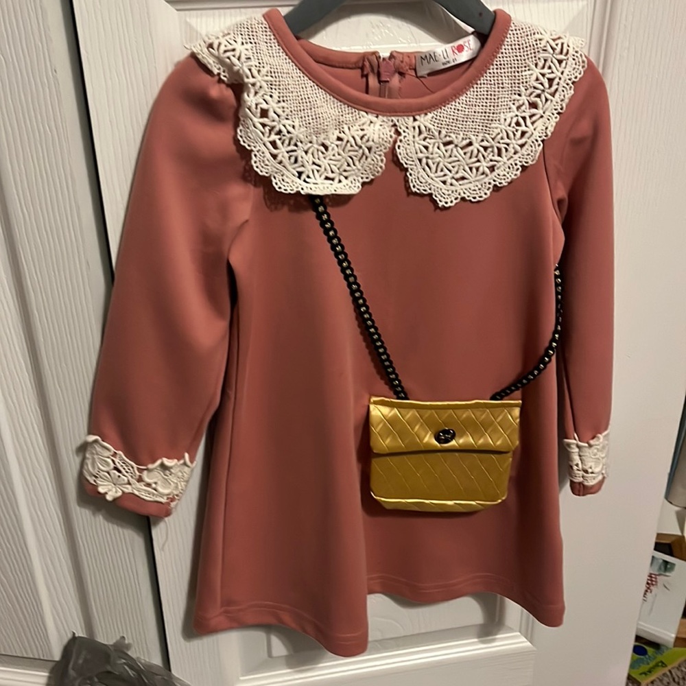 Mae Li Rose Girls Dress with Purse (2T)